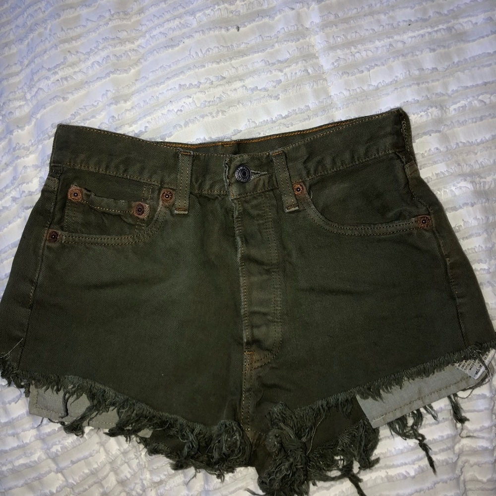 Green Levi shorts